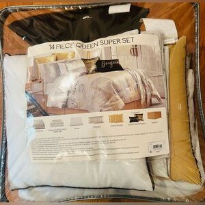 Sunham Je T'aime Paris 14-piece Queen Comforter Set New